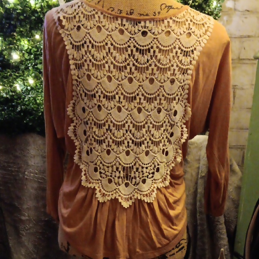 Orange Backless Embellished Blouse